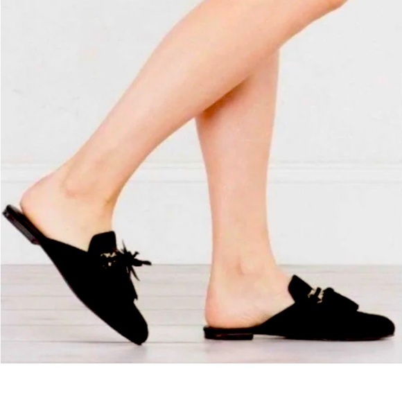 Jeffrey Campbell Black Suede Mules w/Tassel, size7 - Picture 1 of 11